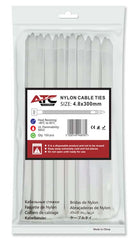 ATC Δεματικά 4.8x300mm Νάιλον Λευκά 100τμχ Σακουλάκι