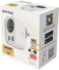 Entac Smart Αντάπτορας Μονή Πρίζα 2.4A WIBLE