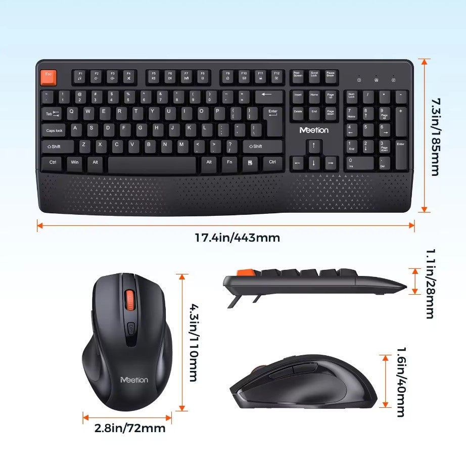 Meetion MT-C4130 2.4G Wireless Keyboard and Mouse Set / Black