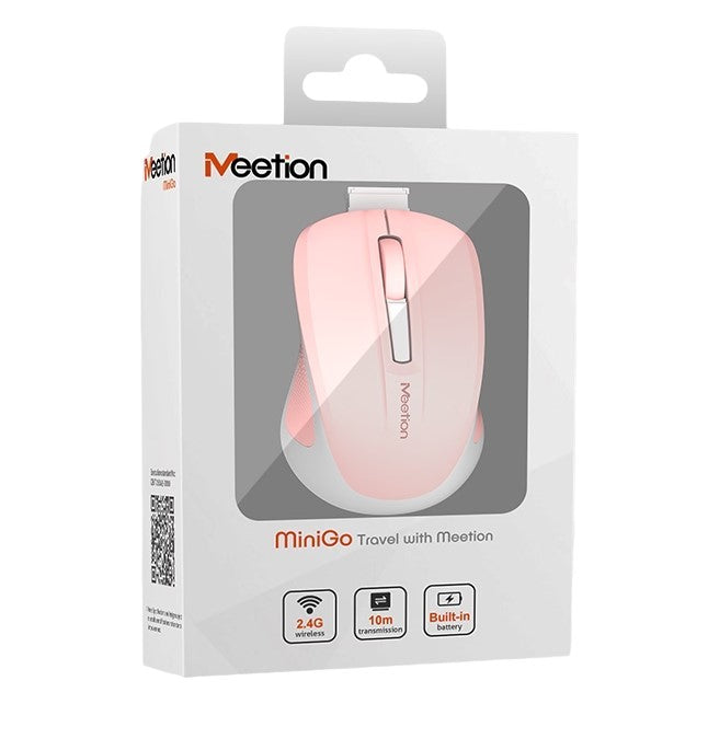 Silent Mini 2.4G Οπτικό Ασύρματο Ποντίκι (Ροζ)