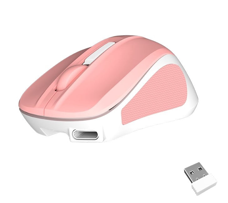 Silent Mini 2.4G Οπτικό Ασύρματο Ποντίκι (Ροζ)