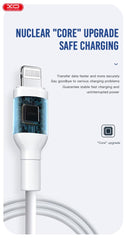 XO NB212 2.1A USB Καλώδιο Φόρτισης για Lightning Λευκό