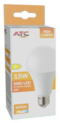 ATC SMD LED High Lumen Λαμπτήρας A60 230V 15W/2100LM E27 4000K