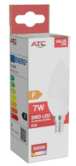 ATC SMD LED Κερί C37 230V 7W/600LM E14 3000K