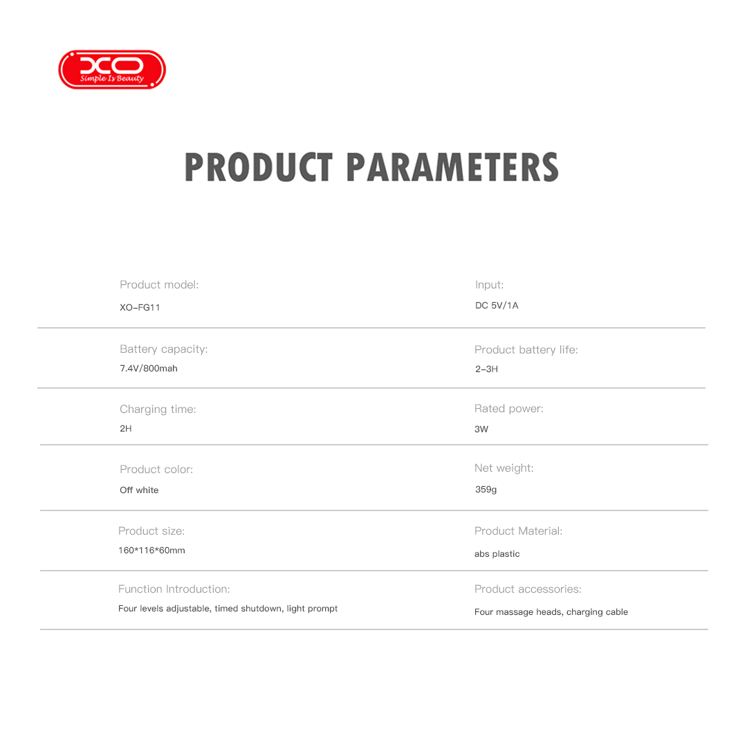 XO FG11 Mini Συσκευή Μασάζ (Fascia Gun)