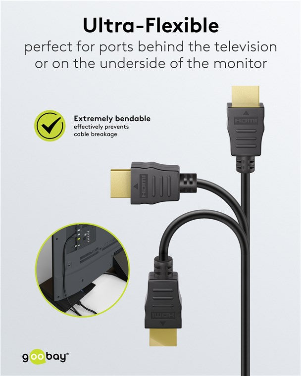 Goobay Καλώδιο HDMI Ethernet Υψηλής Ταχύτητας 4K/60Hz 18Gbit/s Μαύρο 1μ 80101