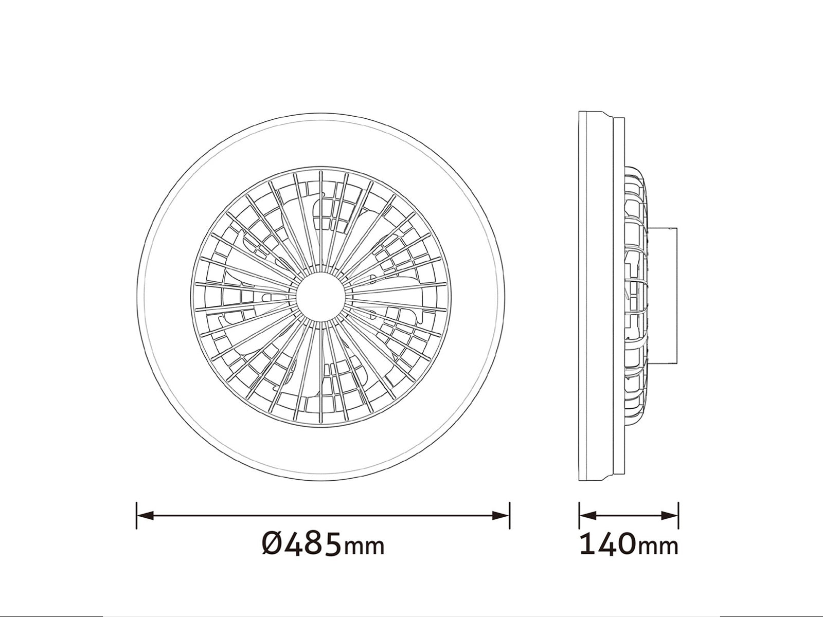 Avide Whitney Φωτιστικό - Ανεμιστήρας 2x24W+15W κινητήρας με IR τηλεχειριστήριο