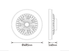 Avide Whitney Φωτιστικό - Ανεμιστήρας 2x24W+15W κινητήρας με IR τηλεχειριστήριο