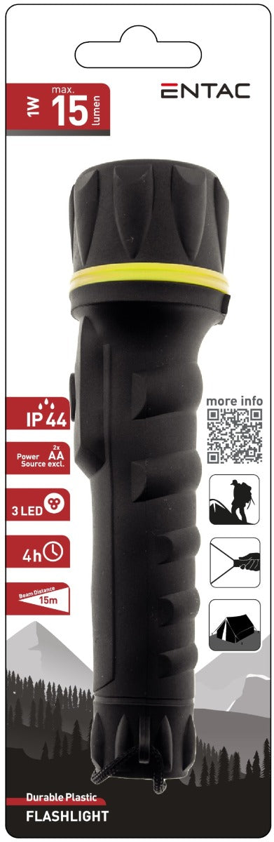 Entac Plastic Flashlight EFL-2AA-PL