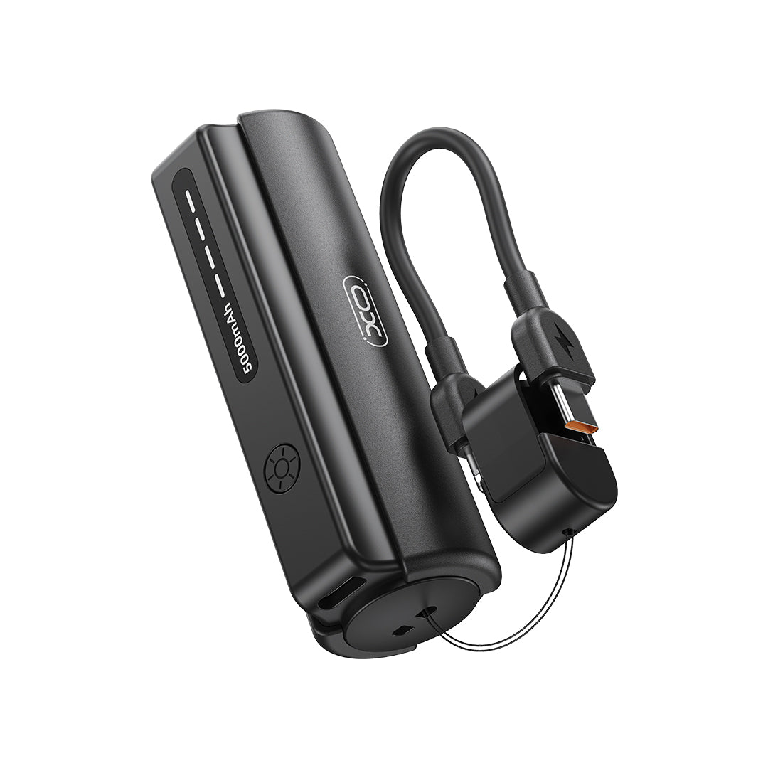 XO PR281 Mini Powerbank 5000mAh με Ενσωματωμένο Φακό και Καλώδιο Φόρτισης Type-C