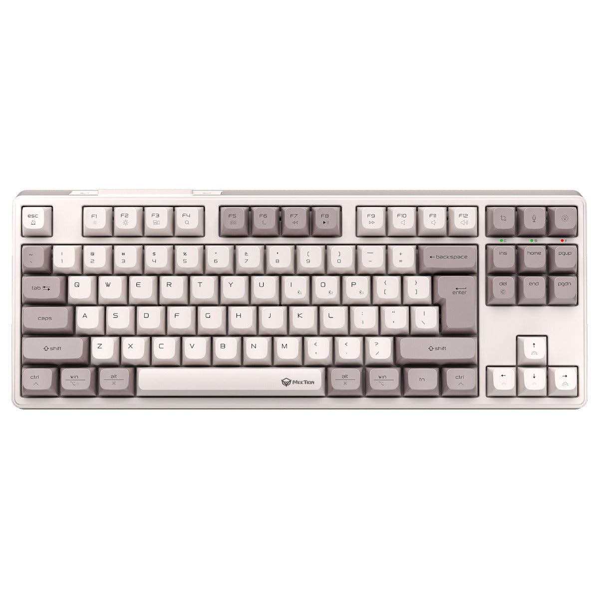 Meetion MT-MK14 Μηχανικό Πληκτρολόγιο Gaming Ενσύρματο & Ασύρματο με Bluetooth και 2.4G RGB Λευκό US