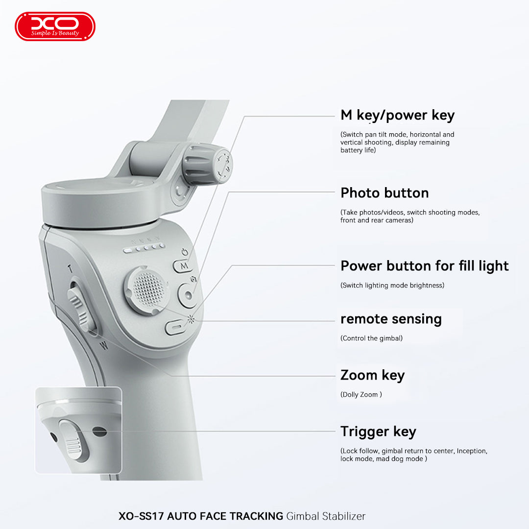 XO SS17 Smart Selfie Stick με Κλίση Τριών Αξόνων Anti Shake