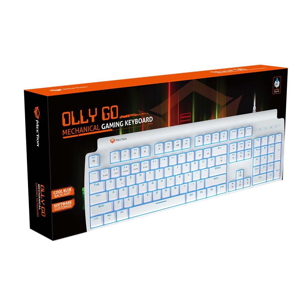 Meetion MT-MK600MX Μηχανικό Gaming Πληκτρολόγιο / Μπλέ Διακόπτες / Λευκό
