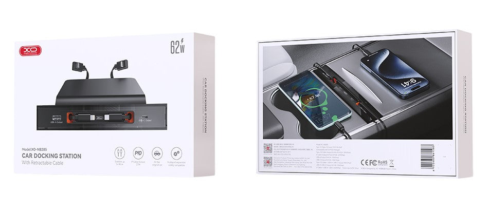 XO NB285 Docking Station με Αναδιπλούμενα Καλώδια 4-in-1