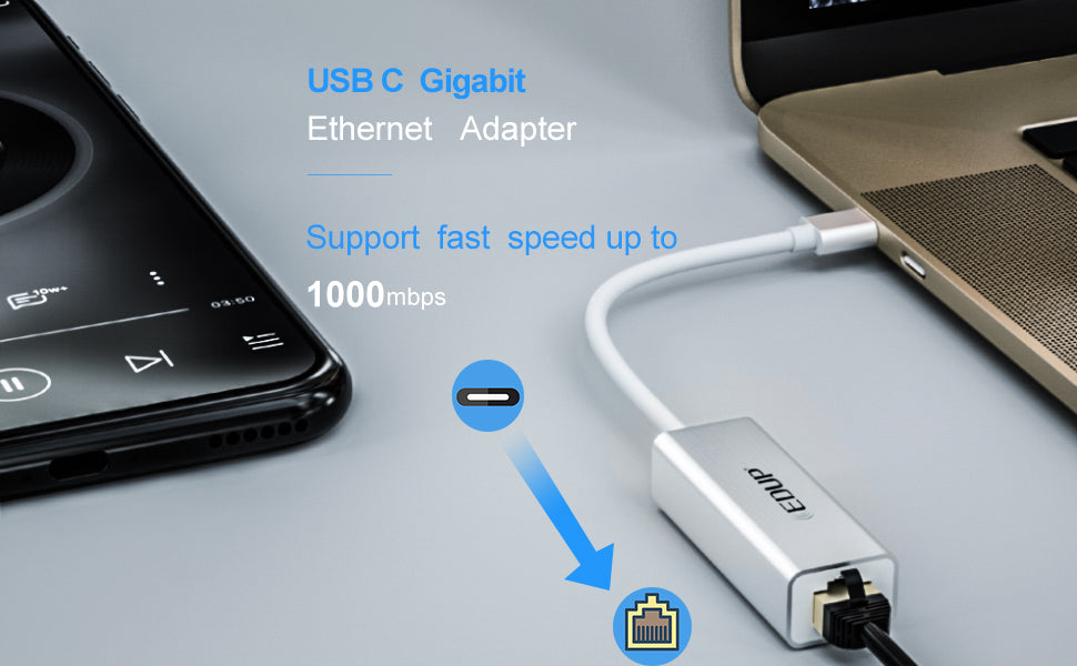 EDUP EP-9802 10/100/1000Mbps Type-C LAN Adapter