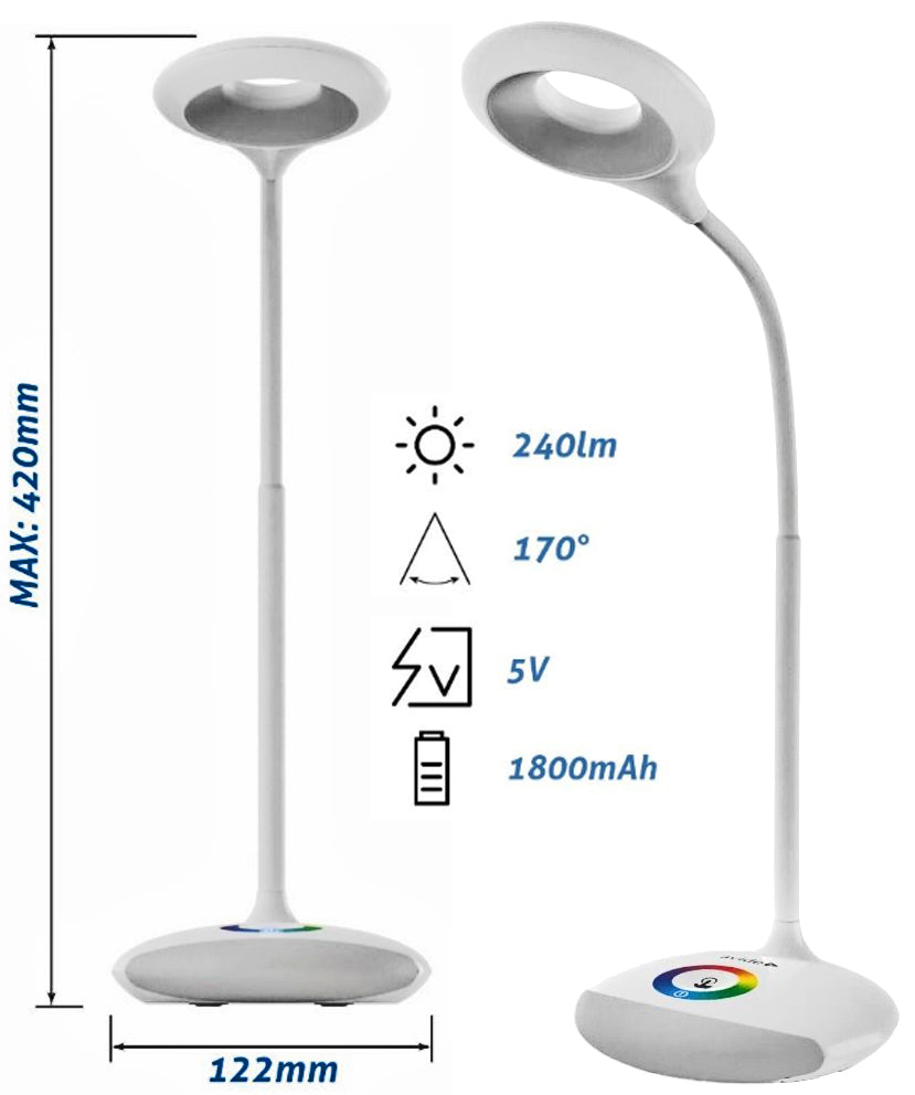Avide LED Φωτιστικό Γραφείου RGB Λευκό 4W