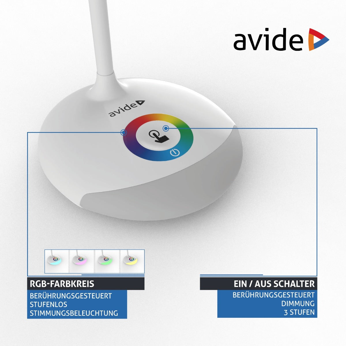 Avide LED Φωτιστικό Γραφείου RGB Λευκό 4W