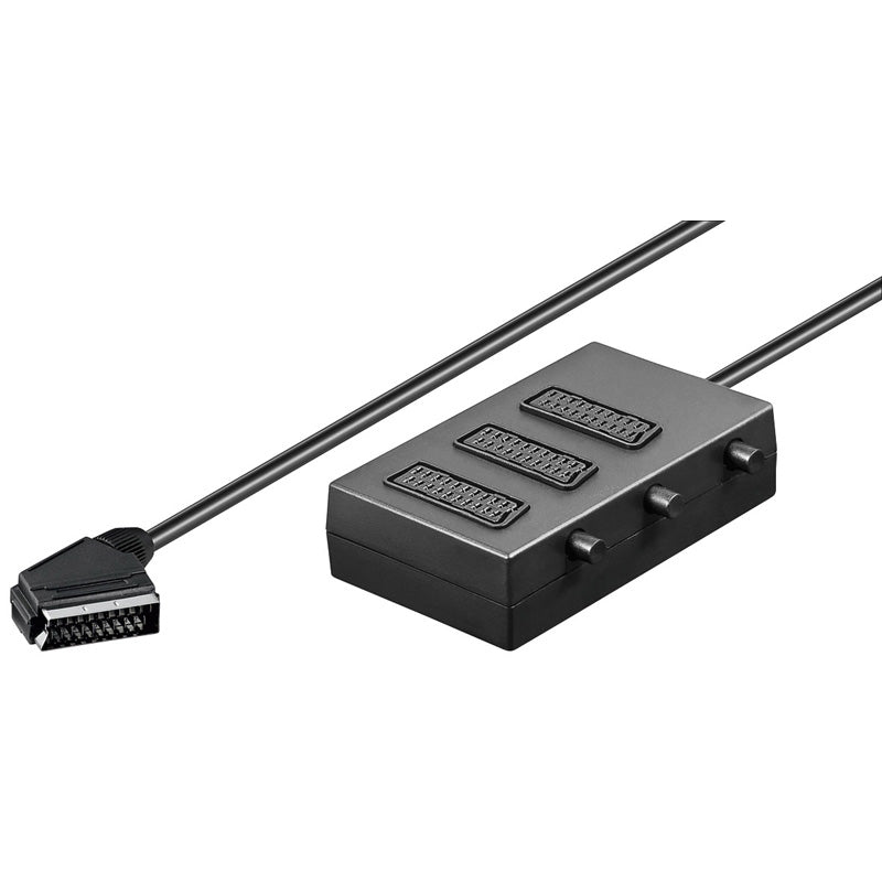 GOOBAY Scart Male to 3 Scart Female Cable with Switch