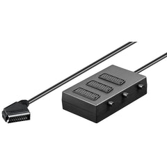 GOOBAY Scart Male to 3 Scart Female Cable with Switch