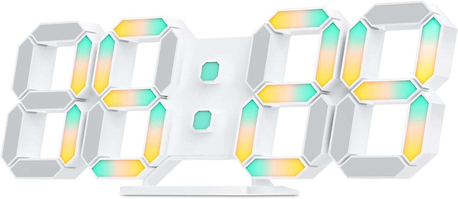 Digital Wall Clock EDUP EH-LED1319 3D LED 9.5 with Remote Control