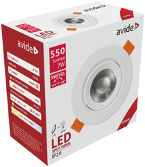 Avide Λάμπα LED Χωνευτό Σποτ 38° Στρογγυλό 7W Θερμό 3000K