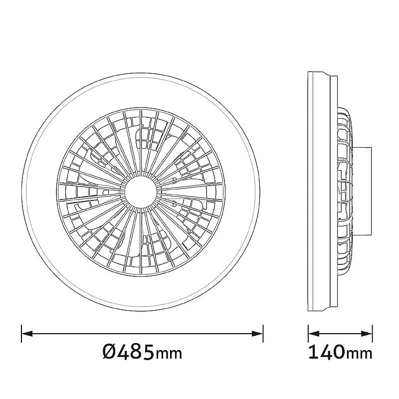 Avide Whitney Φωτιστικό - Ανεμιστήρας 2x24W+15W κινητήρας με IR τηλεχειριστήριο Μαύρο