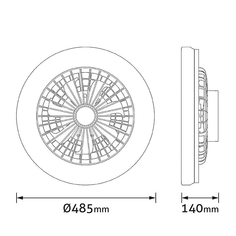 Avide Wanda Φωτιστικό - Ανεμιστήρας 2x24W+15W κινητήρας με IR τηλεχειριστήριο Ασημί