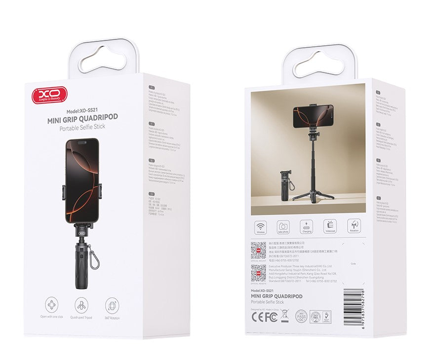 XO SS21 Πολυλειτουργικό Selfie Stick Bluetooth 3 σε 1