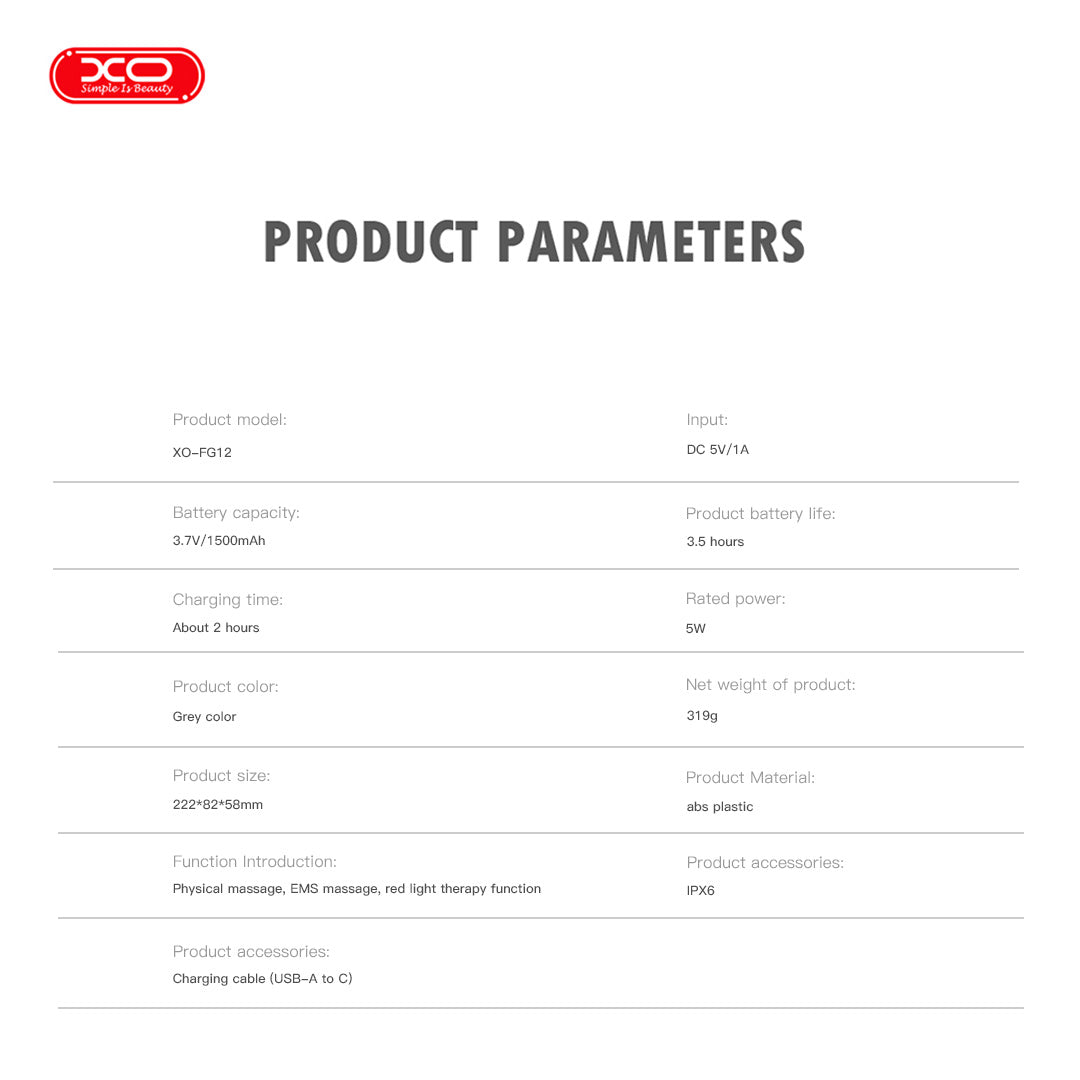 XO FG12 Έξυπνη Χτένα Μασάζ