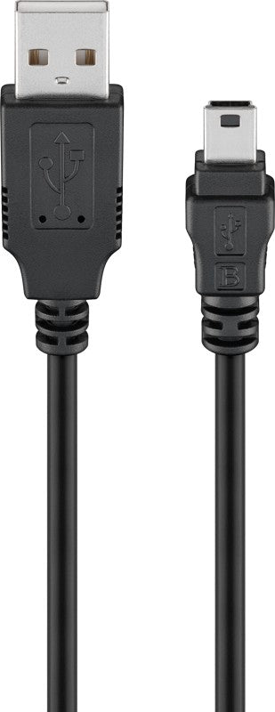 Goobay Essential Mini USB Καλώδιο Συγχρονισμού & Φόρτισης Μαύρο 1μ