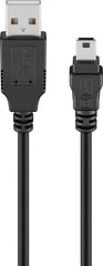 Goobay Essential Mini USB Καλώδιο Συγχρονισμού & Φόρτισης Μαύρο 1μ