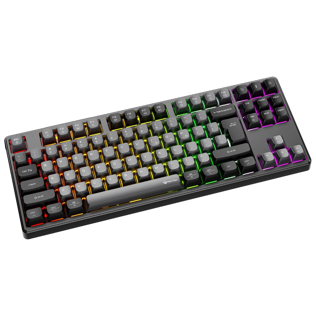 Meetion MT-MK14 Μηχανικό Πληκτρολόγιο Gaming Ενσύρματο & Ασύρματο με Bluetooth και 2.4G RGB Μαύρο US