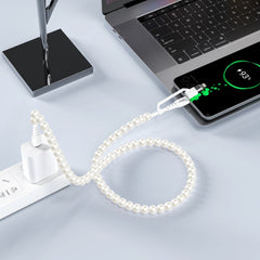 XO NB-Q310 Καλώδιο Φόρτισης & Μεταφοράς Δεδομένων με Πέρλες Type-C σε Type-C (60W) & Lighting (27W) 1m