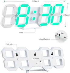 Digital Wall Clock EDUP EH-LED1319 3D LED 9.5 with Remote Control