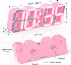 EDUP EH-LEDNI-B-1 3D LED Wall Clock 5.2" Mini Pink