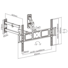 Brateck Βάση Τηλεόρασης για Γωνία/Κολώνα LPA63-466C 32" - 70"