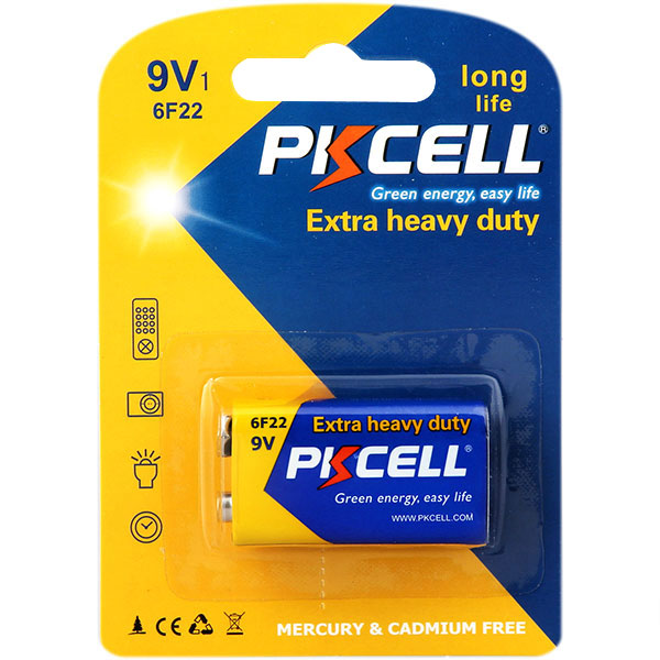 Pkcell Μπαταρία Απλή 6F22 9V (1τμχ)