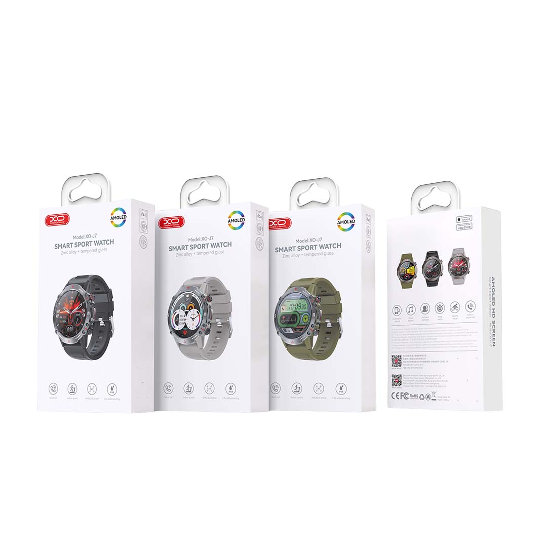 XO J7 Αθλητικό Smartwatch Κλήσης Star Round (Γκρι)