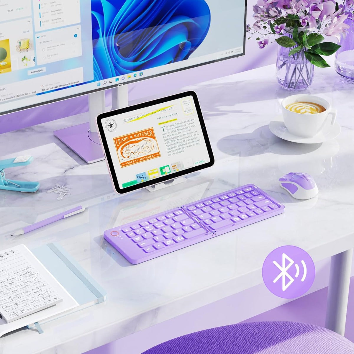 Meetion Σετ Γραφείου BTC001 Bluetooth Μωβ