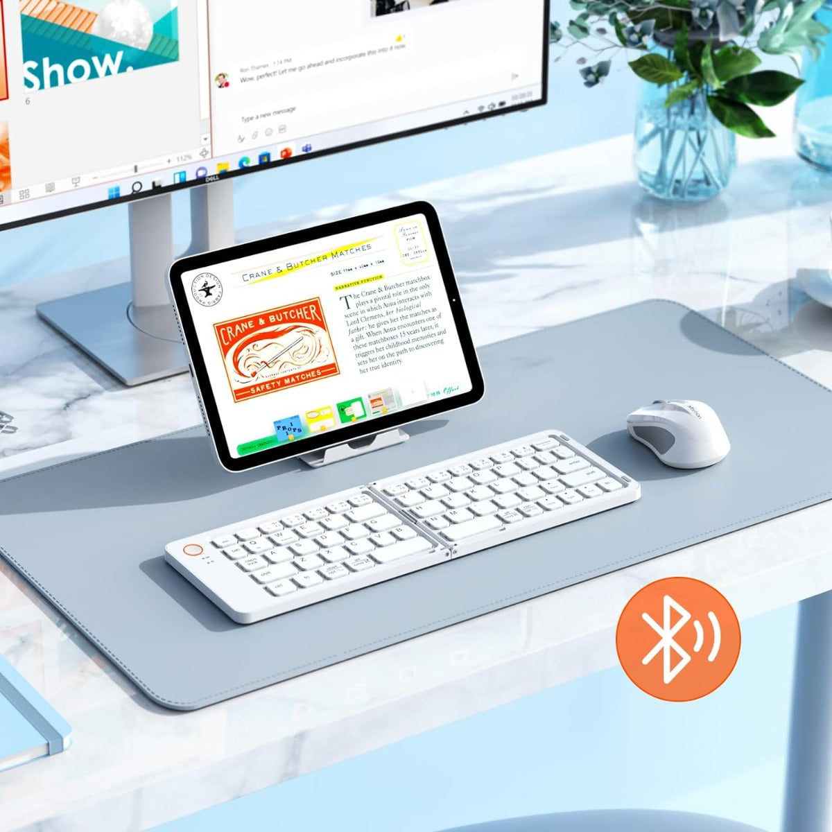 Meetion Σετ Γραφείου BTC001 Bluetooth Λευκό