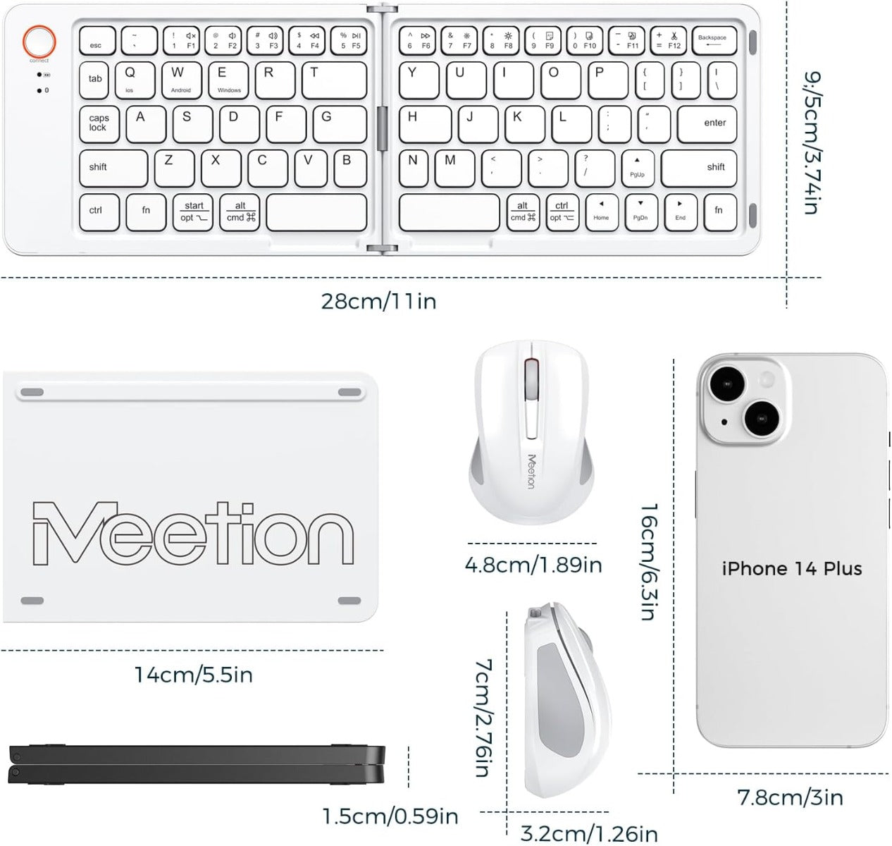 Meetion Σετ Γραφείου BTC001 Bluetooth Λευκό