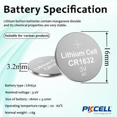 Pkcell Μπαταρία Κουμπί Λιθίου CR1632-1B (1τμχ)