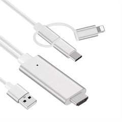 Καλώδιο Αντάπτορας 3 σε 1 Type-C 8pin Micro HDTV