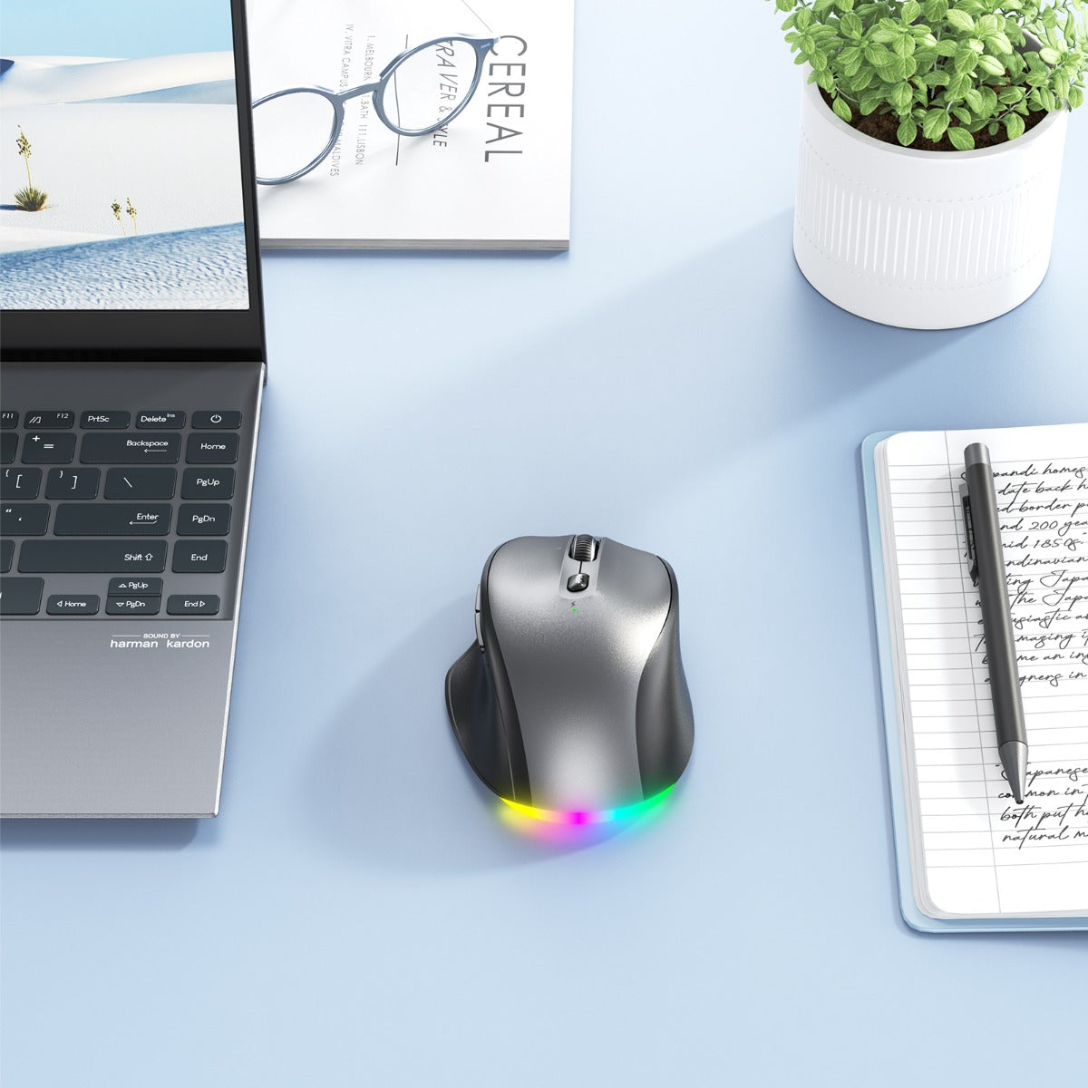 Meetion Ασύρματο Ποντίκι Office MT-BTM007 με Bluetooth & 2.4G Γκρι
