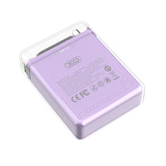 XO PR226 Mini Μαγνητικό Power Bank Γρήγορης Φόρτισης με Διαφάνεια και Φωτεινή Ένδειξη 10000mAh (Μωβ)