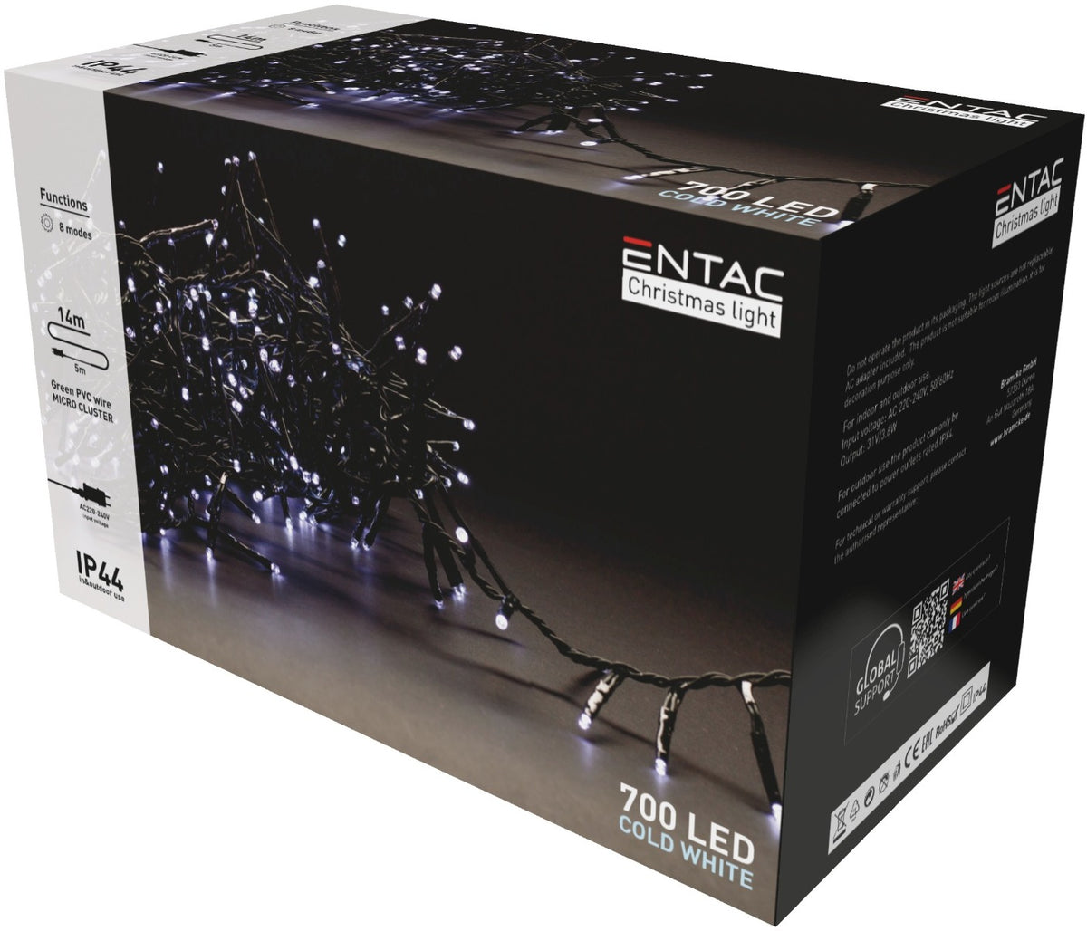 Entac Christmas Lights IP44 700 LED Lice Cold 14m