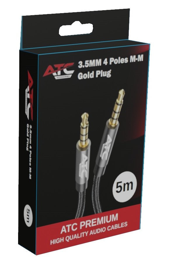 Καλώδιο ATC HQ 3.5mm 4 Pin M/M 5m