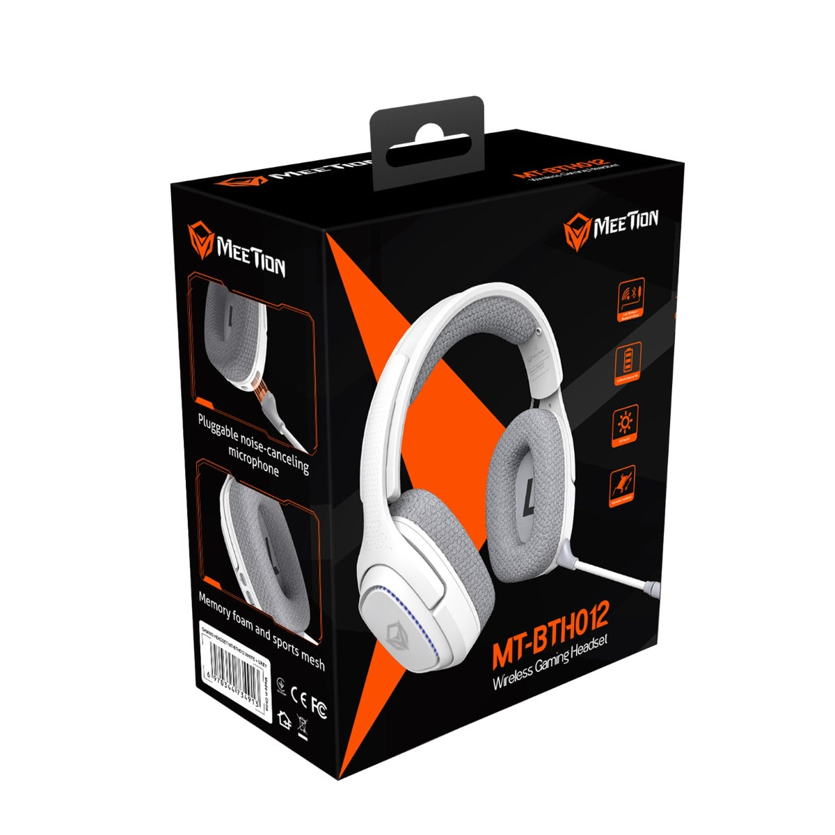 Meetion BTH012 Ενσύρματα Gaming Ακουστικά Κεφαλής 2.4G Bluetooth Λευκά