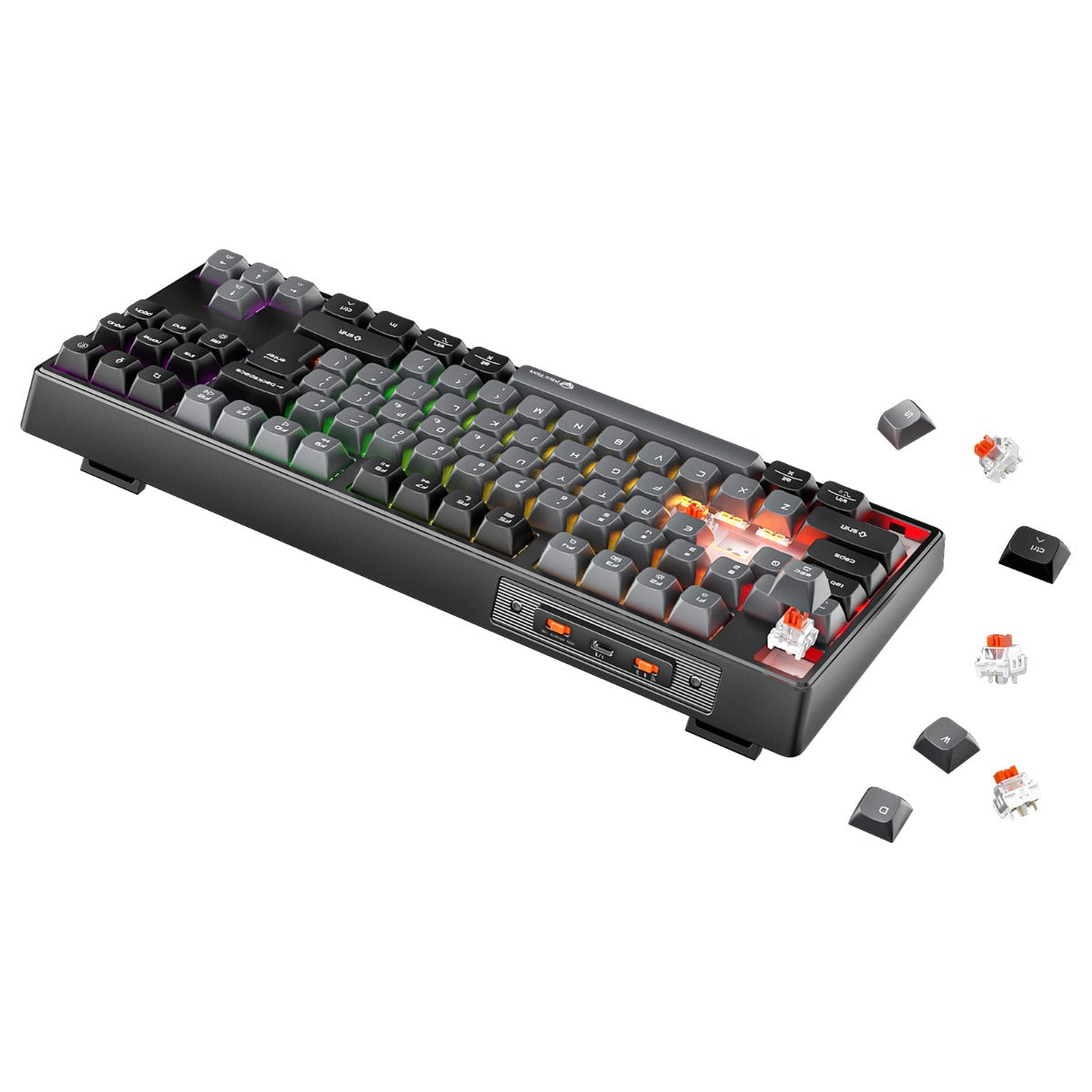 Meetion MT-MK14 Μηχανικό Πληκτρολόγιο Gaming Ενσύρματο & Ασύρματο με Bluetooth και 2.4G RGB Μαύρο US
