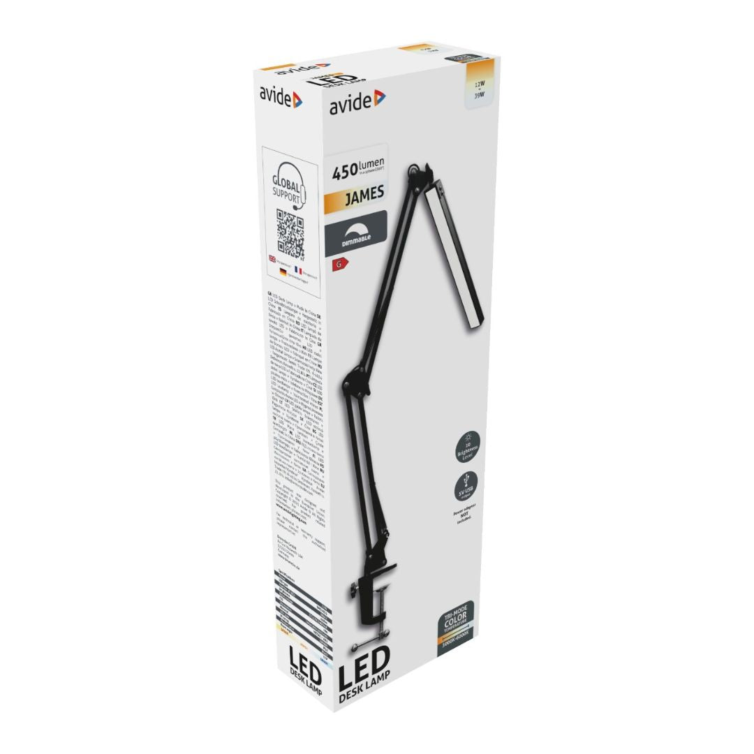 Avide LED Desk Lamp with Desk Mount 12W